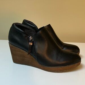 Dr Scholl’s Black Headline Wedge Heel Boot Side Zipper Women’s Size 10M